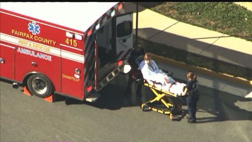 Victim transported to the hospital after a fire in a high school classroom