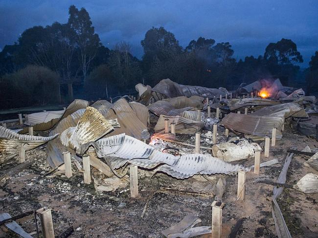 A property and sheds were destroyed along Three Chains Rd near Lancefield