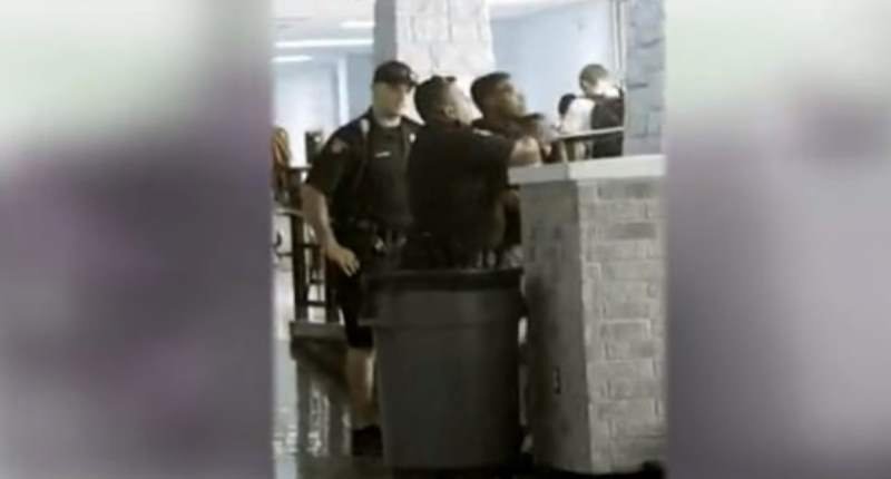 Footage of a Round Rock Texas police officer choking 14-year-old Gyasi Hughes before taking him to the ground