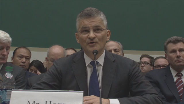 Volkswagen CEO Michael Horn testifies before a House committee investigating his company