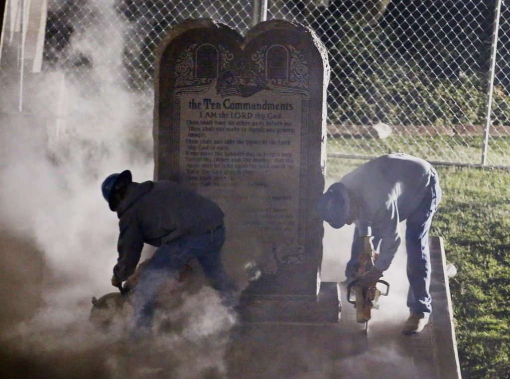 Ten Commandments removed from grounds of Oklahoma Capitol