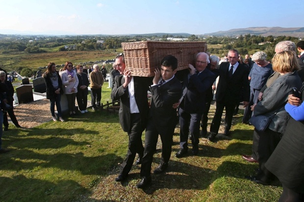 Mourners at Brian Friel’s funeral