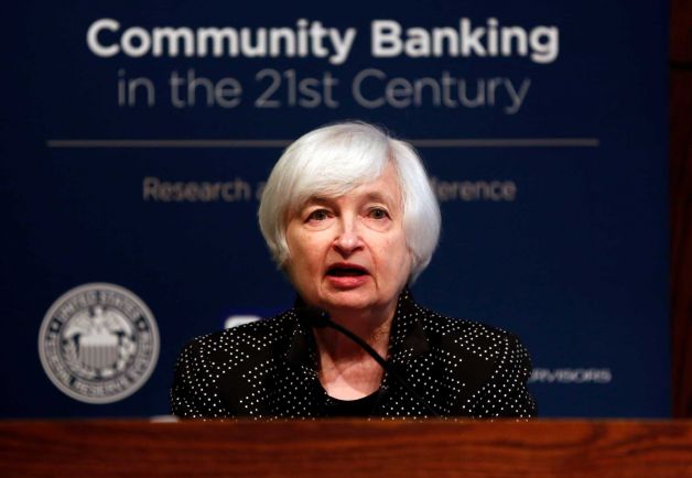 Federal Reserve Chair Janet Yellen speaks to a conference of bankers and financial leaders at the Federal Reserve Bank of St. Louis in St. Louis. Doubts are rising that the Fed will start raising rates before nex