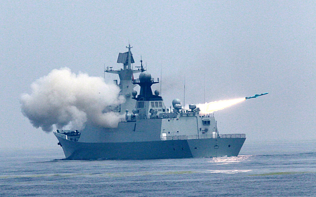 A Chinese Naval drill on the Yellow Sea