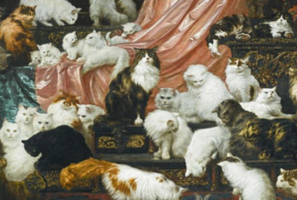 A mystery art collector paid over $826,000 for a piece of art that's been called the largest and most expensive cat painting ever