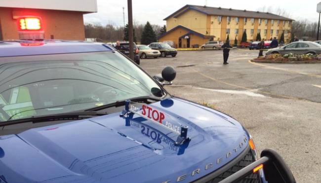 A kidnapping suspect was killed during a shootout with police at a hotel in Benton Harbor