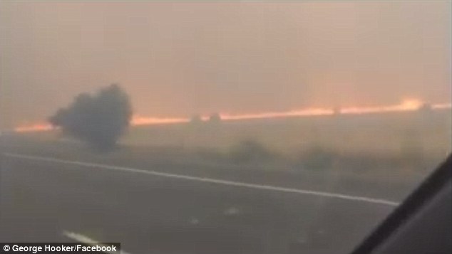 A man has filmed the horrifying moment he drove through a deadly bushfire in South Australia