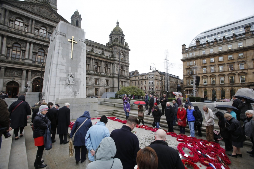 A minute silence in Glasgow's George Square on Armistice Day