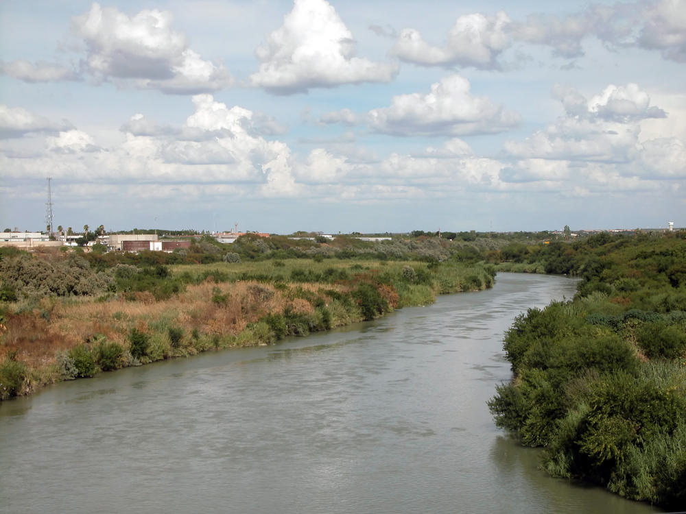 A view of the United States Mexico border in Laredo