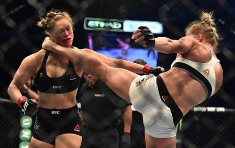 Holly Holm landed a kick to the neck to knock out Ronda Rousey and win the UFC title in the second round