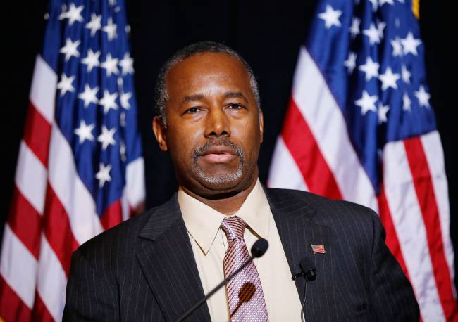 Republican presidential candidate Dr. Ben Carson speaks at a news conference Monday Nov. 16 2015 in Henderson Nev