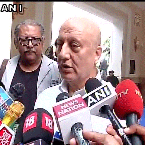 Actor Anupam Kher speaking about the March for India in Delhi