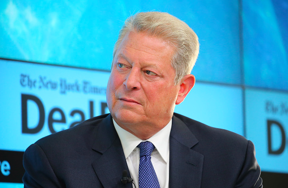 Former Vice President Al Gore chairman of Generation Investment Management and chairman of The Climate Reality Project participates in a panel discussion at the New York Times 2015 Deal Book Conference at the Whitney Museum of American Art on November 3