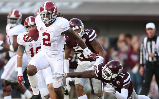 Alabama's Derrick Henry off and running toward end zone- and likely to Heisman Trophy ceremonies