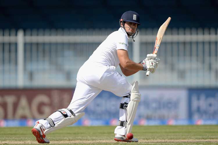 Alastair Cook hit a painstaking half-century as Pakistan pressed for a win in the second Test