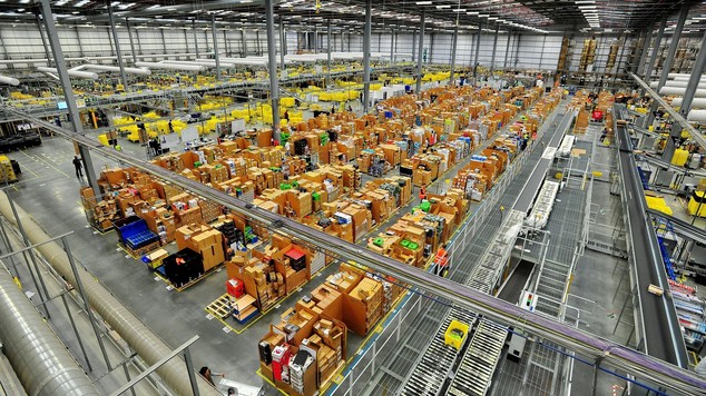 Amazon's Hemel Hempstead warehouse as shoppers are expected to spend almost £1 billion online during Cyber Monday