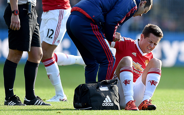 Ander Herrera was substituted in the first-half adding to Utd's injury woes