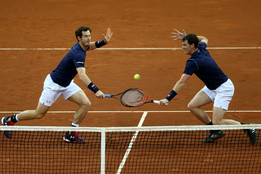 Andy Murray and Jamie Murray of Great Britain