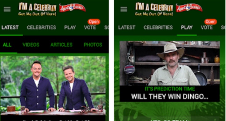 I'm a Celebrity app