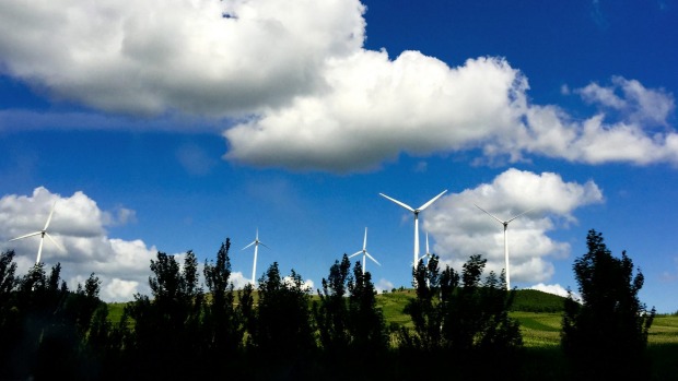 Wind turbines near Jiamusi in China's Heilongjiang province. Heading into the Paris climate meeting China – the world's biggest polluter – has yet to accept binding limits