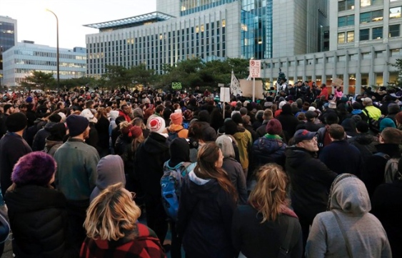 Calm at Minneapolis protest site a night after shooting