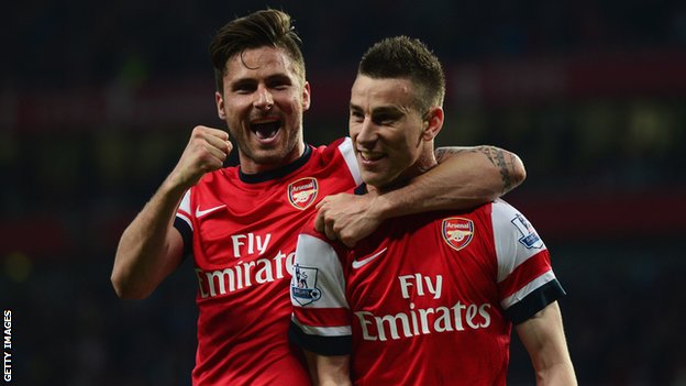 Olivier Giroud and Laurent Koscielny