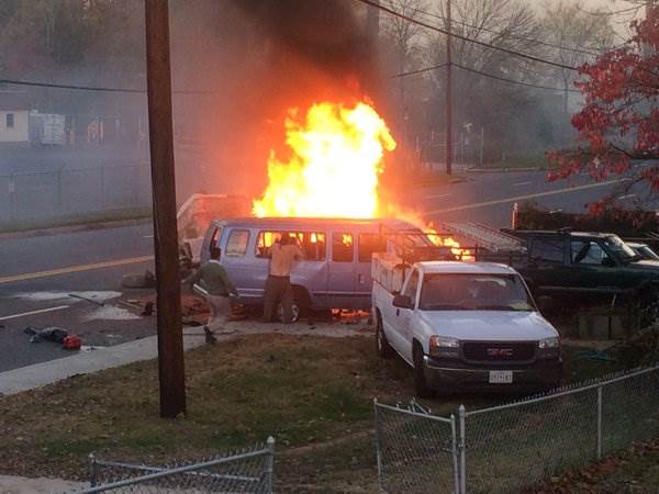 IMAGE Van crash in Hyattsville Maryland