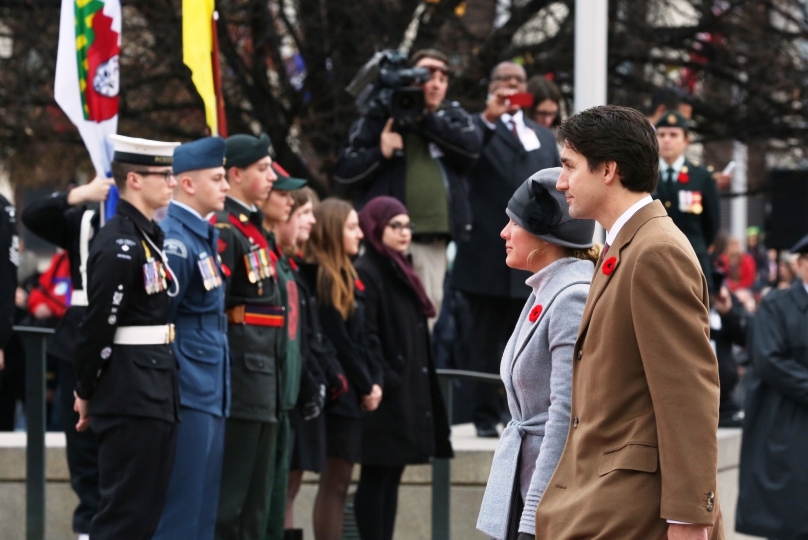 Prime Minister Justin Trudeau attends the National Remembrance Day Ceremony in Ottawa. PMO