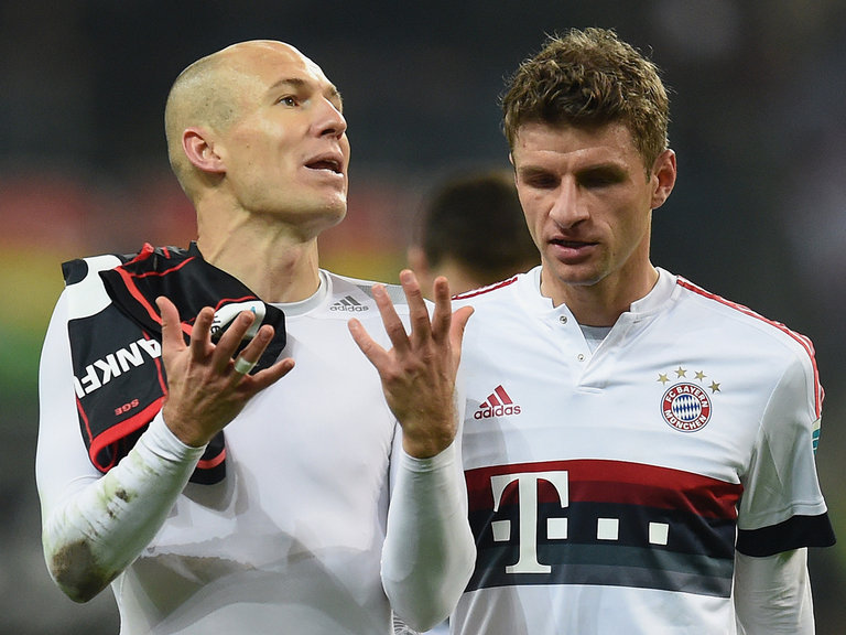 It was a frustrating evening for Arjen Robben and Thomas Muller