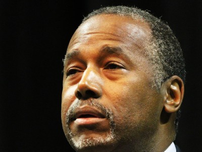 Ben Carson speaks to supporters during a campaign stop