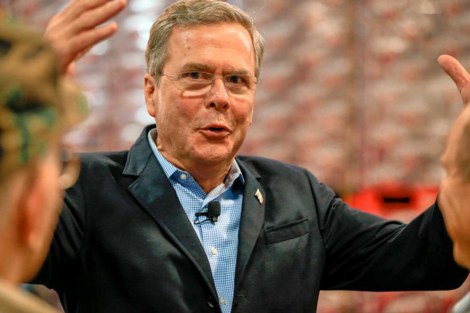 Republican presidential candidate former Florida Gov. Jeb Bush speaks during a campaign event at the Coca Cola bottling plant in Atlantic Iowa Wednesday Nov. 11 2015