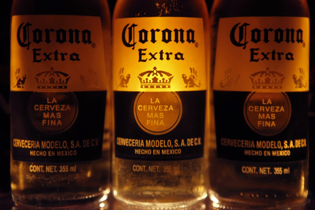 Bottles of Corona beer the flagship brand of Group Modelo are seen in Mexico City