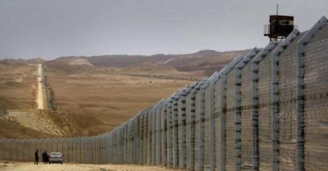 The border fence along Israel's border with Egypt near the Red Sea resort town of Eilat