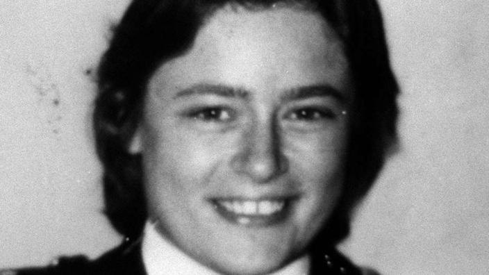 British woman police officer Yvonne Fletcher who was gunned down while on duty outside the Libyan Embassy in London in 1984