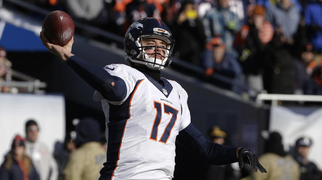 Broncos quarterback Brock Osweiler throws during the first half against the Bears Sunday