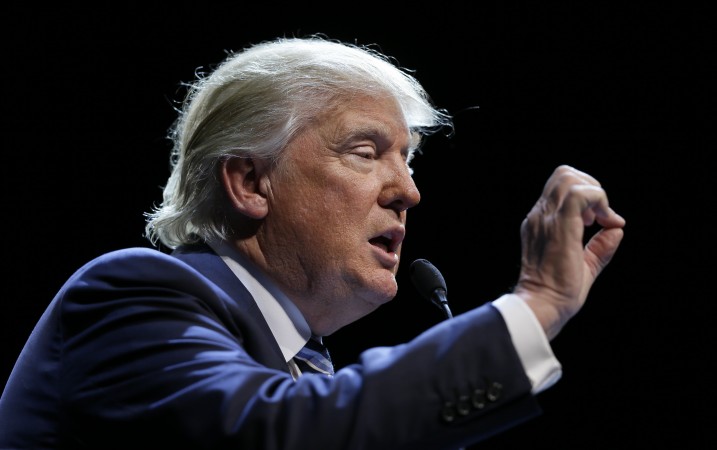 Republican presidential candidate Donald Trump spoke during a rally at Iowa Central Community College Thursday Nov. 12 2015 in Fort Dodge Iowa