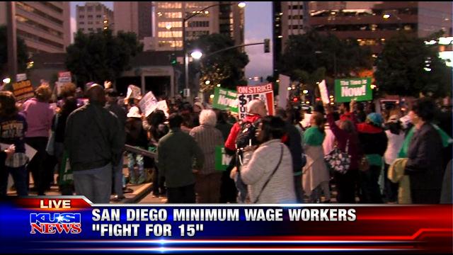 Protesters for higher US fast-food worker wages march in New York