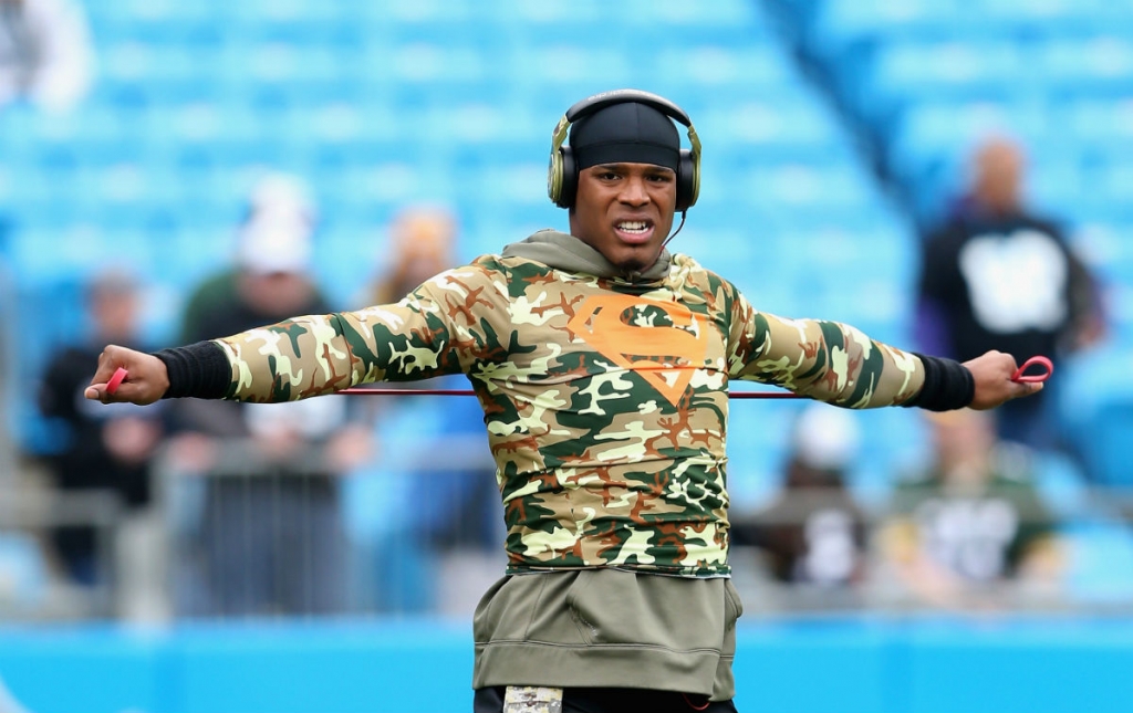 Carolina Panthers quarterback Cam Newton warming up before the game against Green Bay last Sunday