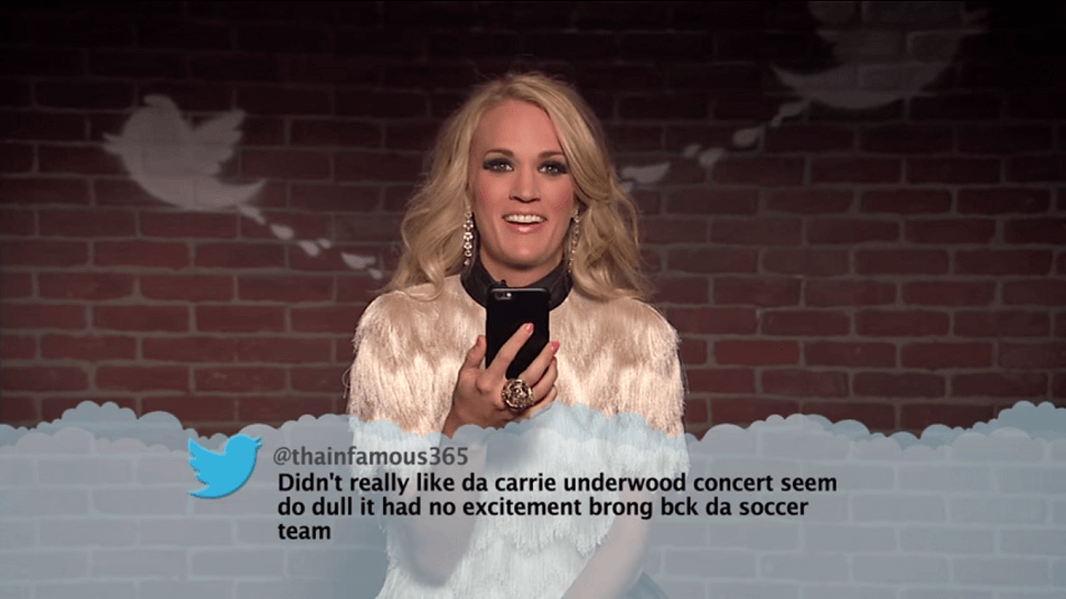 Carrie Underwood Scotty McCreery More Read CMA Edition of 'Mean Tweets&#039