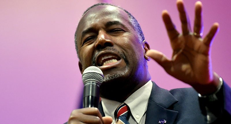 U.S. Republican presidential candidate Ben Carson speaks at a campaign event in Pahrump Nevada