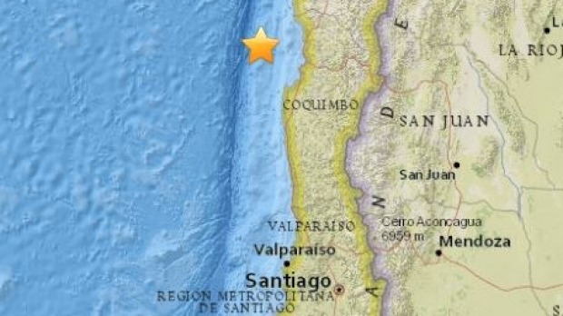 Chile's latest quake hit 93 km north-west of Coquimbo and 466 km north-west of Santiago