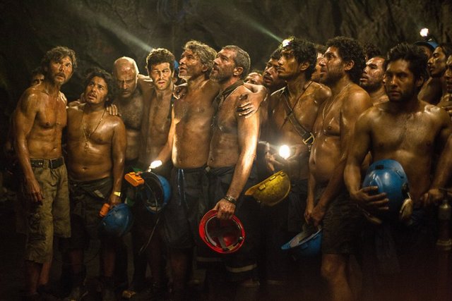 Chilean miners await their rescue in “The 33,” in theaters Friday.                       Beatrice Aguirre Zúñiga