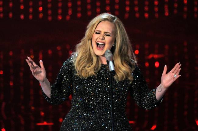 Adele performs during the 2013 Oscars at the Dolby Theatre in Los Angeles