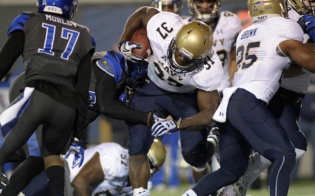 Chris Swain ran for three touchdowns in Navy's win at Memphis