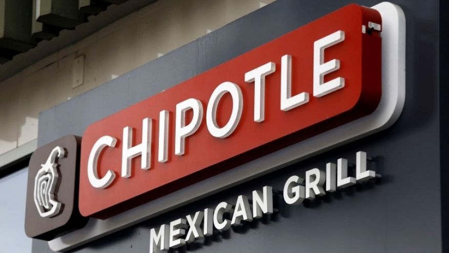 A sign is seen at a Chipotle Mexican Grill restaurant in San Francisco California in this file