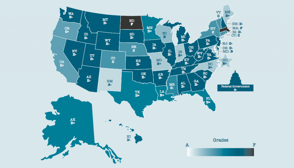 In the Institute for Justice's second annual'Policing for Profit report 35 states earned grades of a D+ or worse for their forfeiture laws while only 14 states and Washington D.C. received grades of C or better