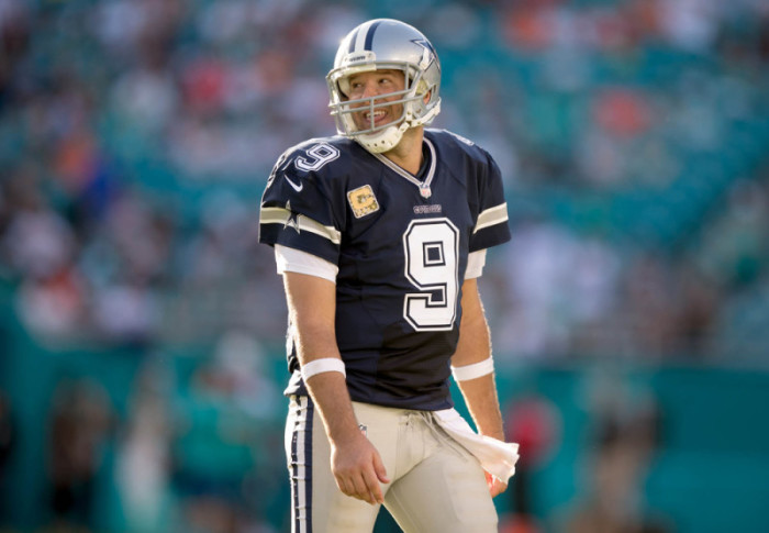 Nov. 22 2015- Miami Gardens Florida U.S.- Dallas Cowboys quarterback Tony Romo at Sun Life Stadium in Miami Gardens Florida