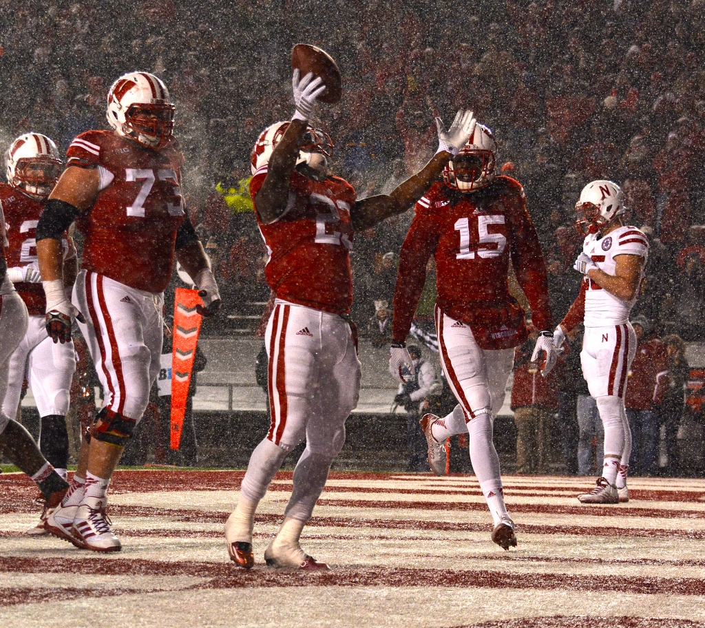 Dare Ogunbowale celebrates after a late-game touchdown against Nebraska. Jim Oxley