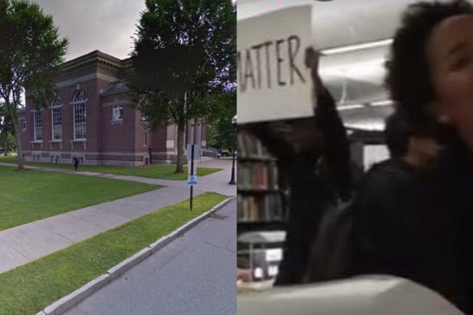 Dartmouth College and the protesters inside the university's library