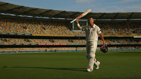 David Warner departed after a brilliant 163 on day one at the Gabba